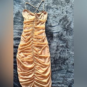 Dark Mustard Scrunched Dress
